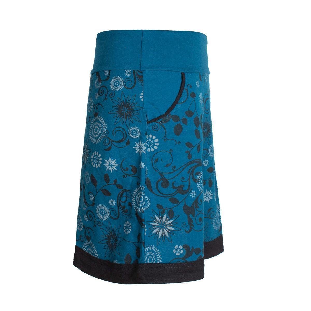 Vishes A-Linien-Rock Lagenlook Blumen-Rock mit Mandalas Tribals Druck Cacheur, Goa, Hippie, Boho Style