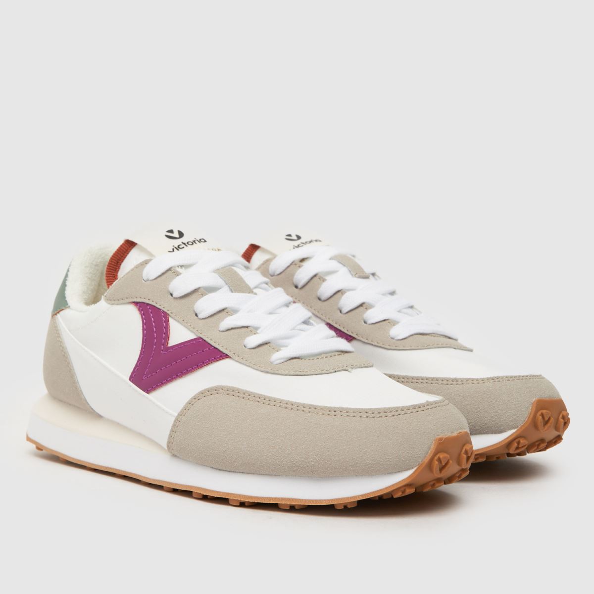 Victoria Astro nylonsneakers i vitt och rosa