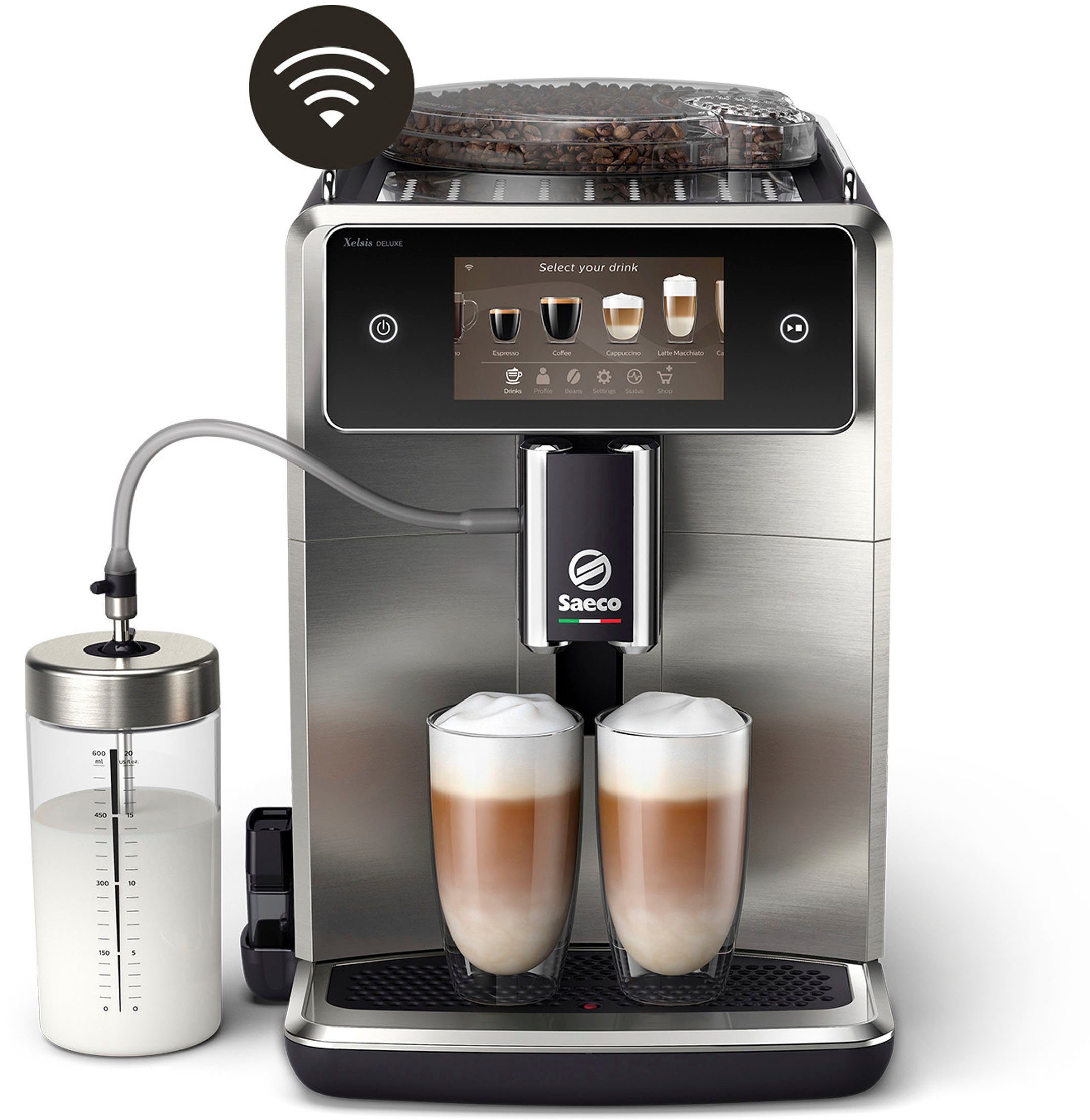 Saeco Kaffeevollautomat Xelsis Deluxe SM8785/00, für 22 Kaffeespezialitäten, mit 8 Benutzerprofilen und 5