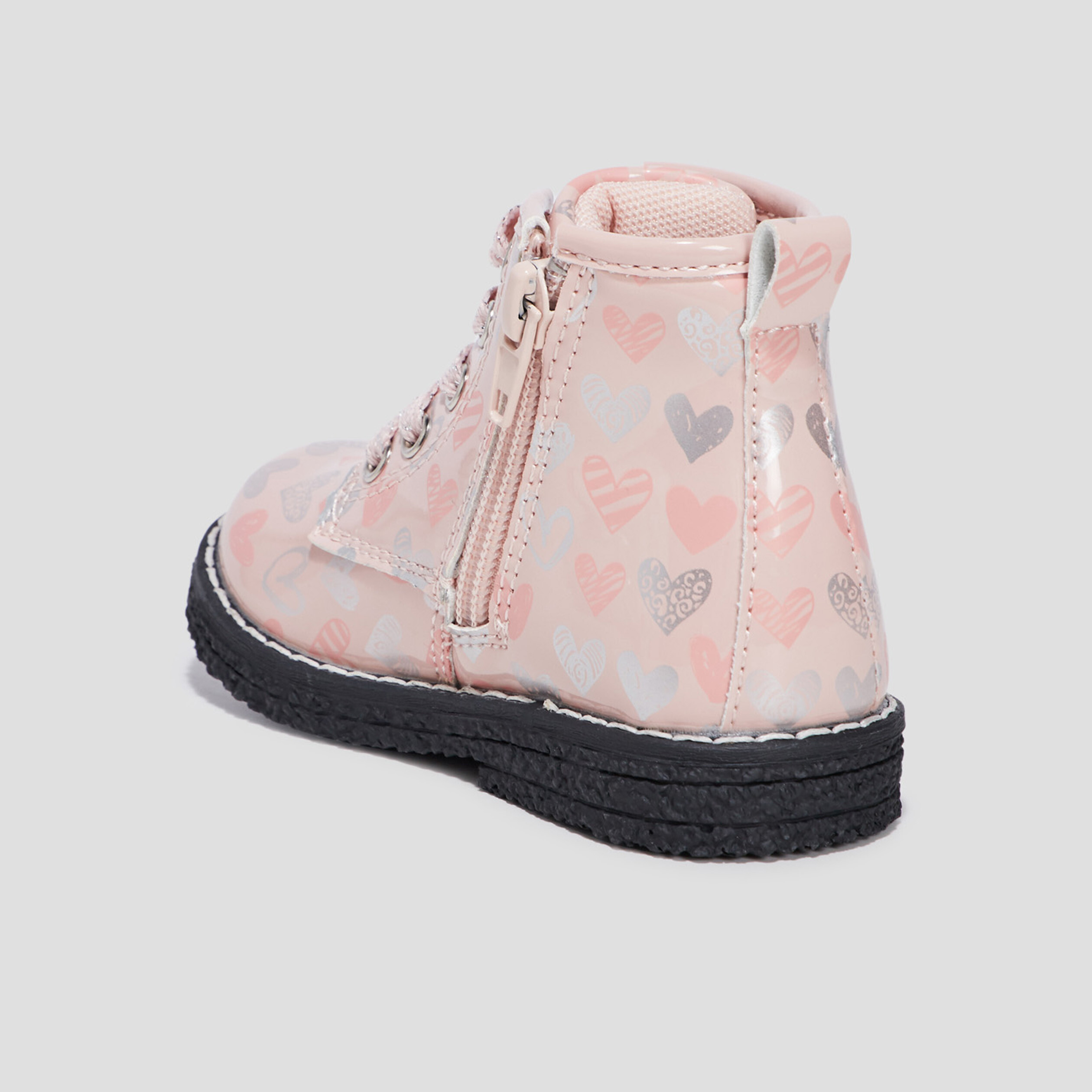 Bottines à lacets rose bébé fille | La Halle