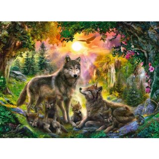 Ravensburger Puzzle - Wolfsfamilie im Sonnenschein (500 Teile)