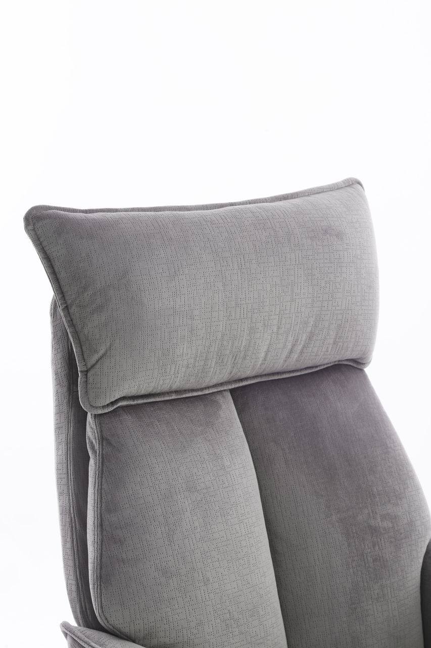 Happy Home Happy Home gepolsteter Relaxsessel mit Hocker HWP60-GRA grau