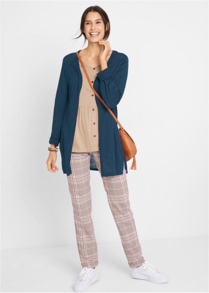Leichte Baumwoll-Strickjacke aus Slub Qualität