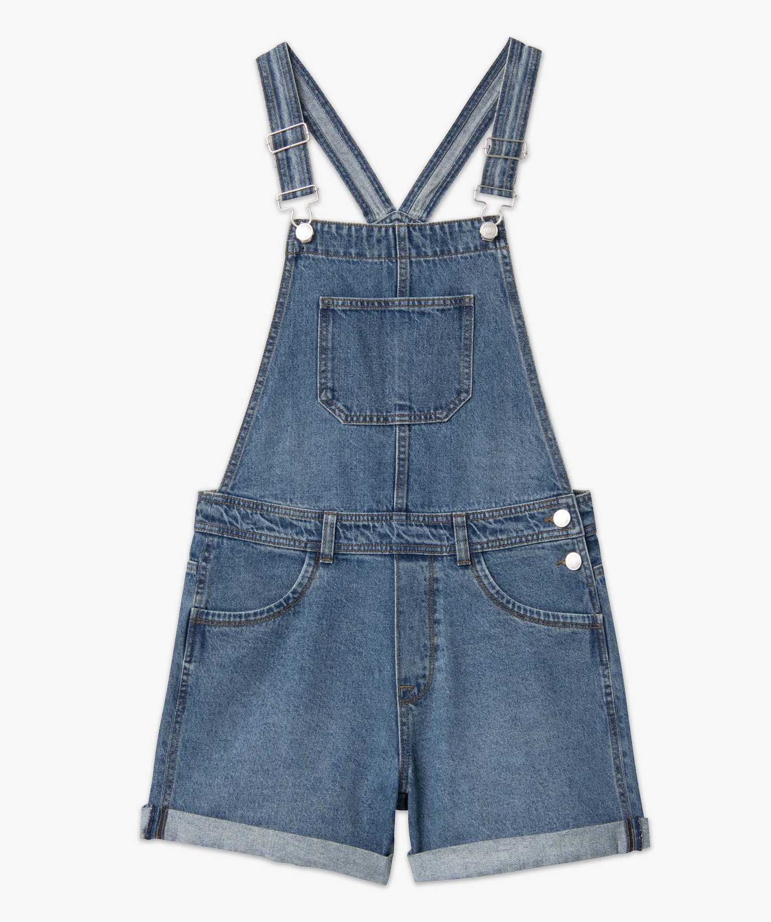Salopette femme en jean coupe courte stone | GEMO