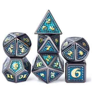 Metal & Enamel Dice Set Atlantis (7)