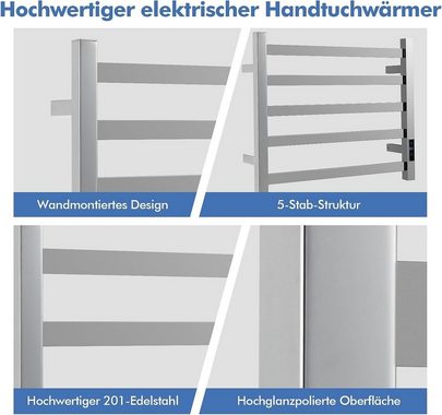 KOMFOTTEU Elektrischer Badheizkörper, mit LED-Touchscreen & Thermostat, Timer & Überhitzungsschutz