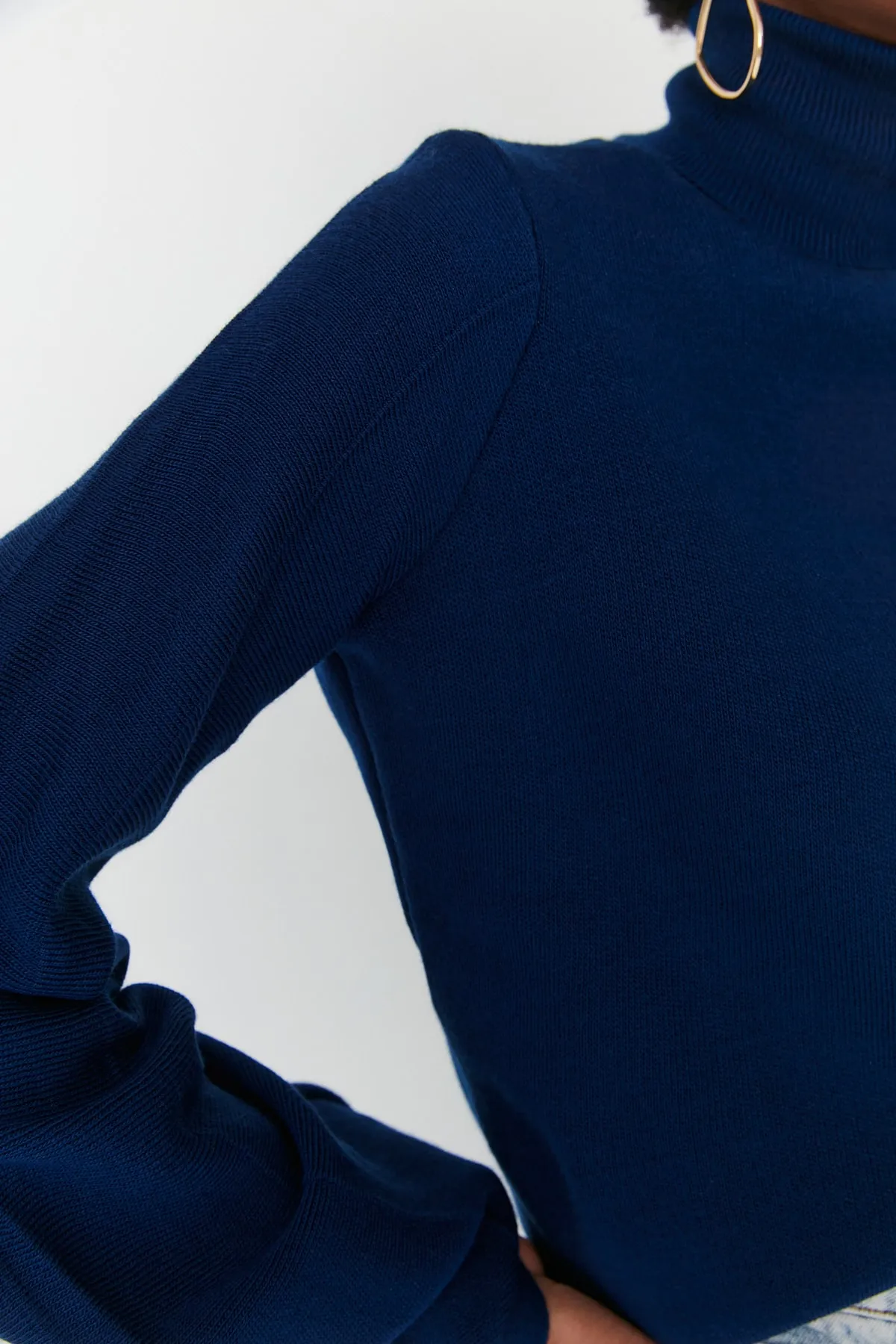 Trendyol Collection  Marineblauer Basic Rollkragenpullover TWOAW21KZ0485