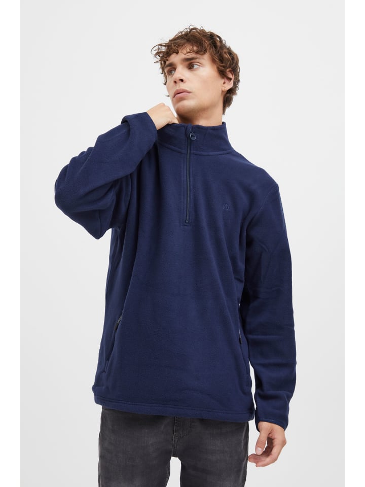 North Bend Troyer NBCotas M 233866MMM Atmungsaktiver Fleecepullover mit Troyer Kragen in Blau günstig kaufen