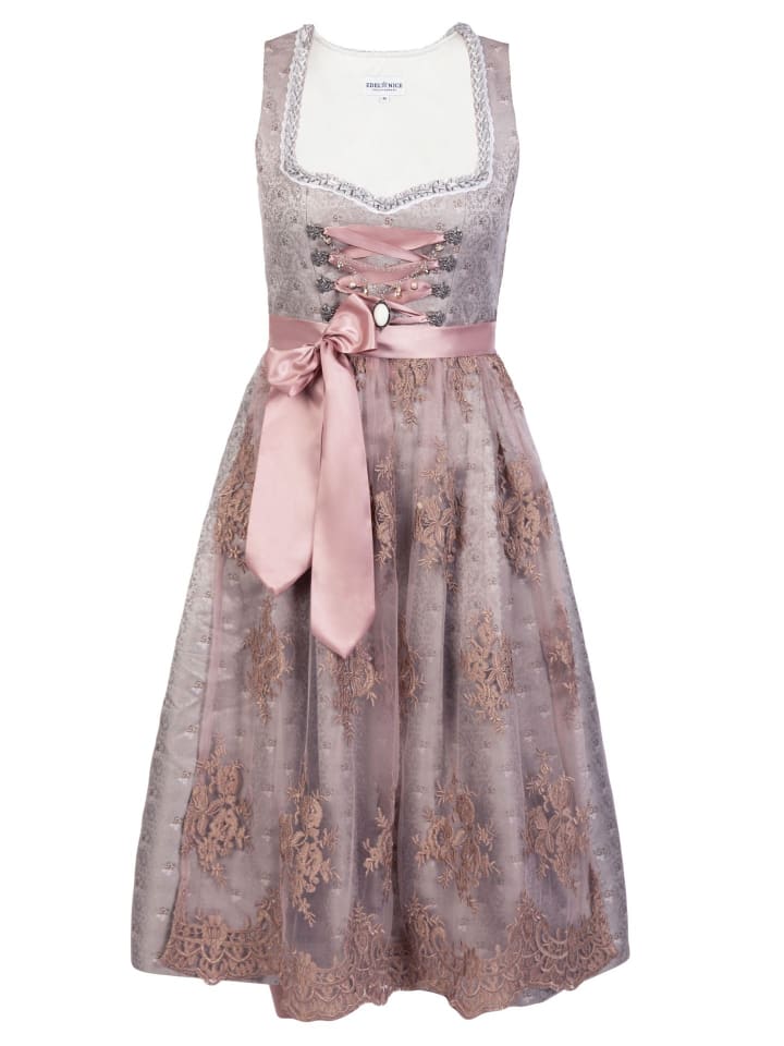 Edelnice Langes Dirndl 2-teilig Aurelie in silber, rosé günstig kaufen
