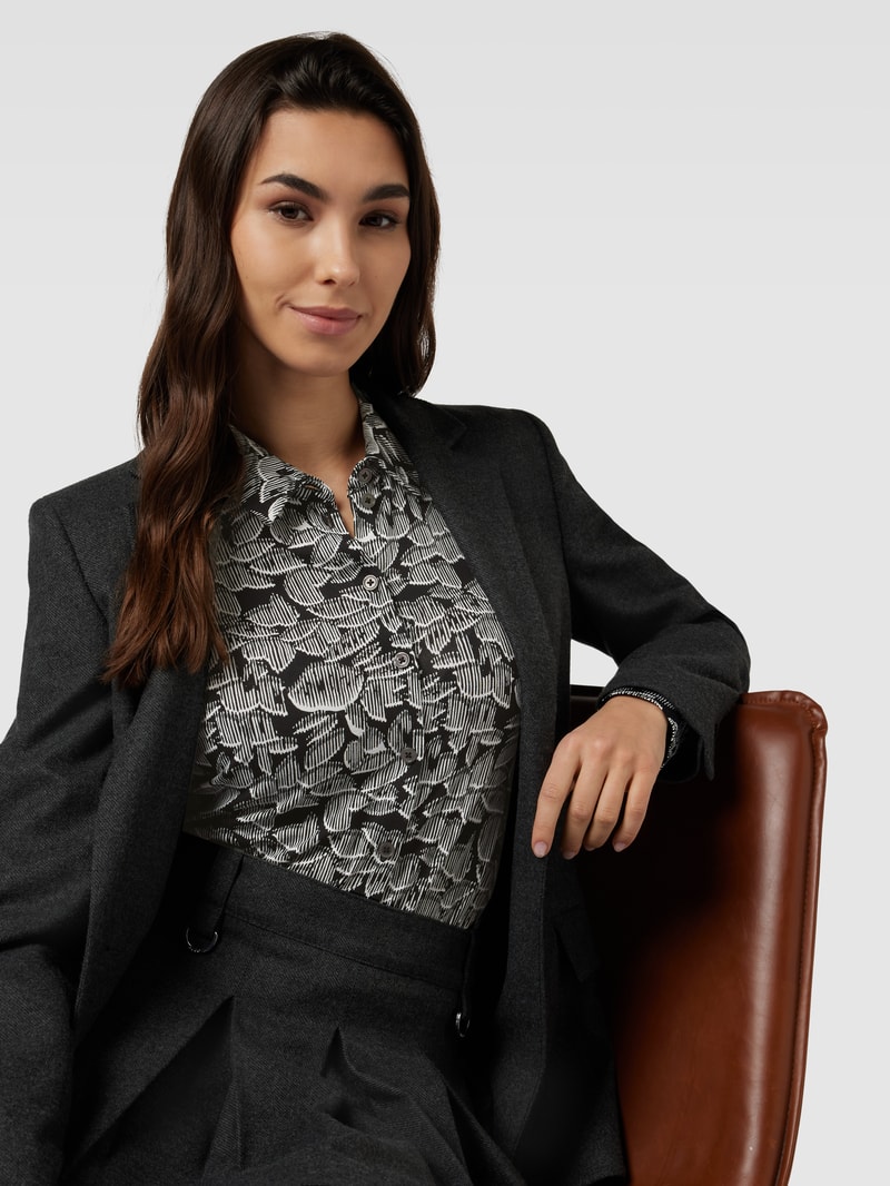 Bluse mit Hemdblusenkragen in black