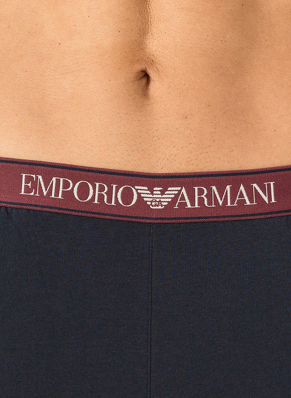 EMPORIO ARMANI, Pyjama, Jersey, navy-bordeaux gestreift