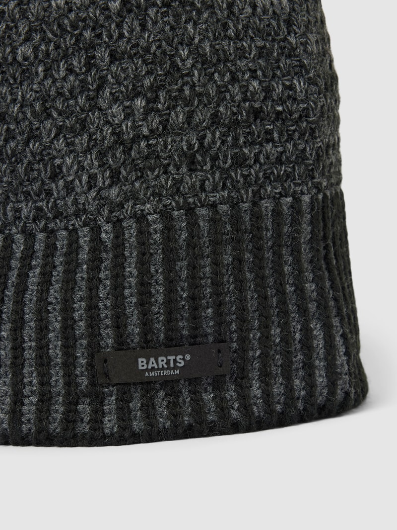 Mütze mit Label-Detail Modell 'Noar' in schwarz