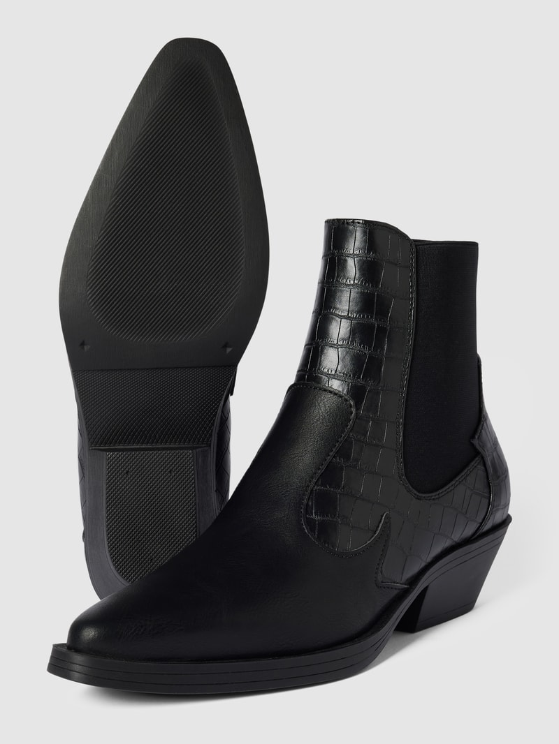 Ankle Boots im Cowboy-Stil Modell 'BRONCO' in schwarz
