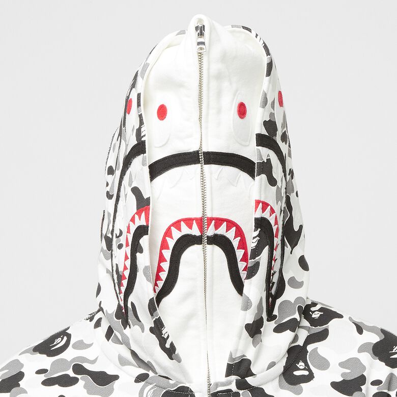 A Bathing Ape Abc Camo Double Shark Full Zip Hoodie gray