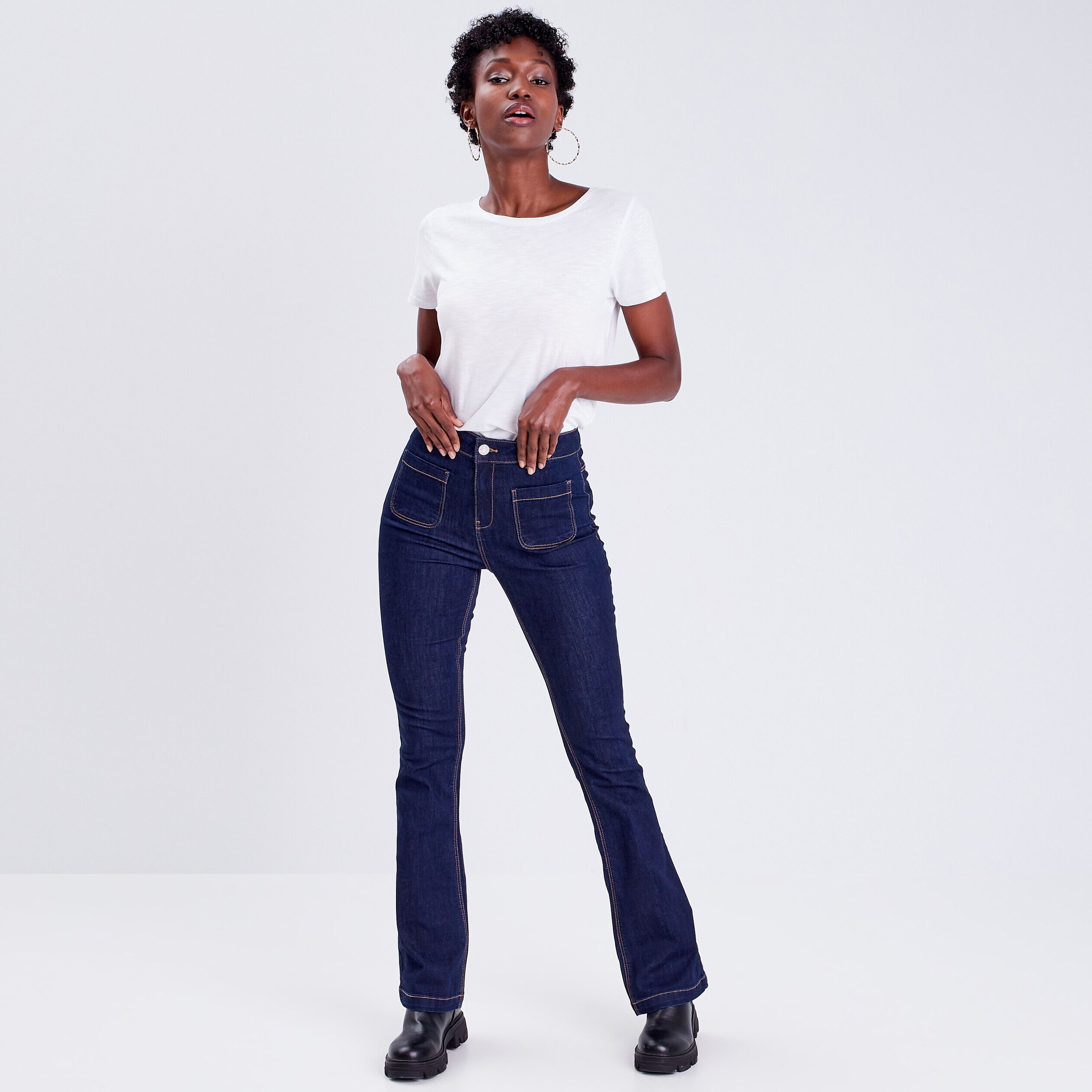Jeans bootcut denim brut femme | Cache Cache