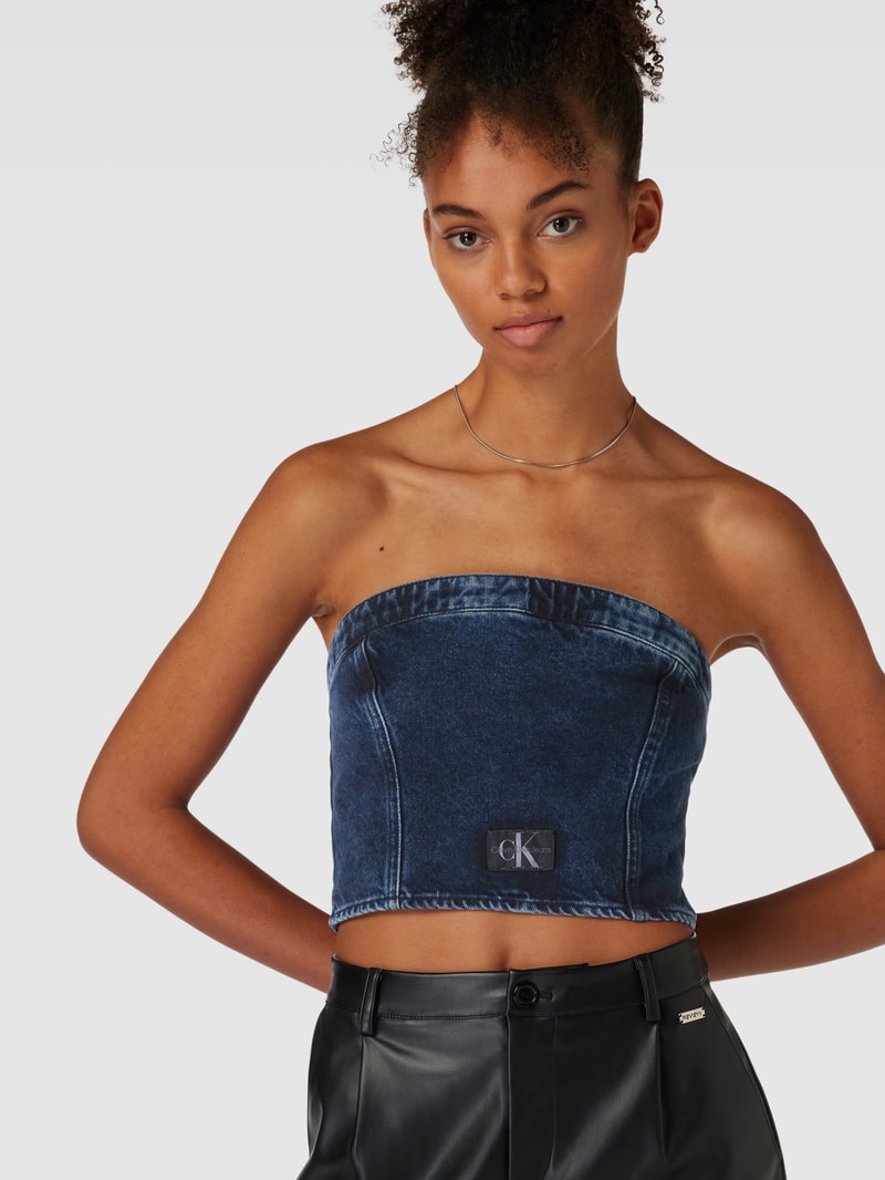 Bandeau-Top in Denim-Optik in jeans