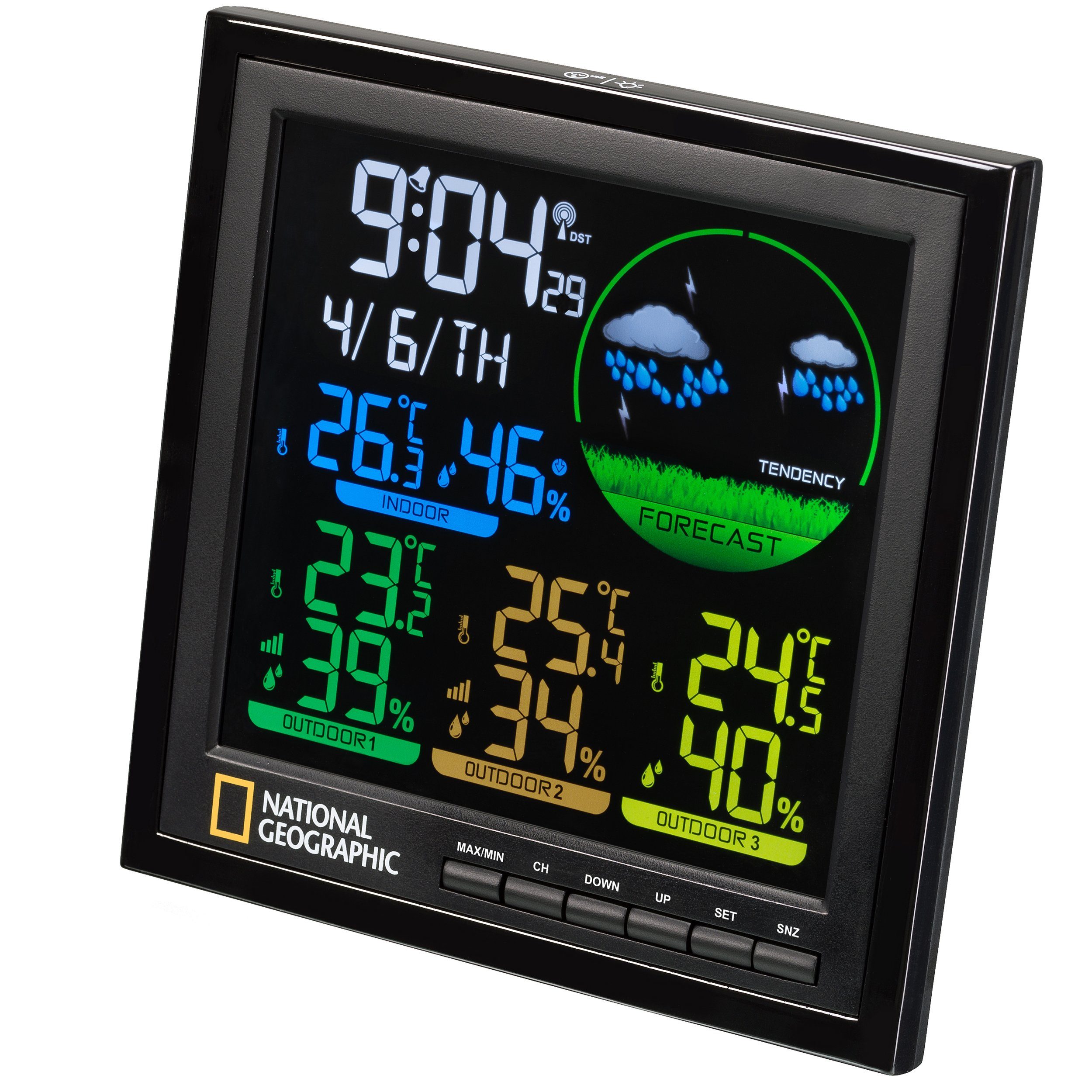 NATIONAL GEOGRAPHIC VA Farb 4 Messbereiche schwarz Wetterstation