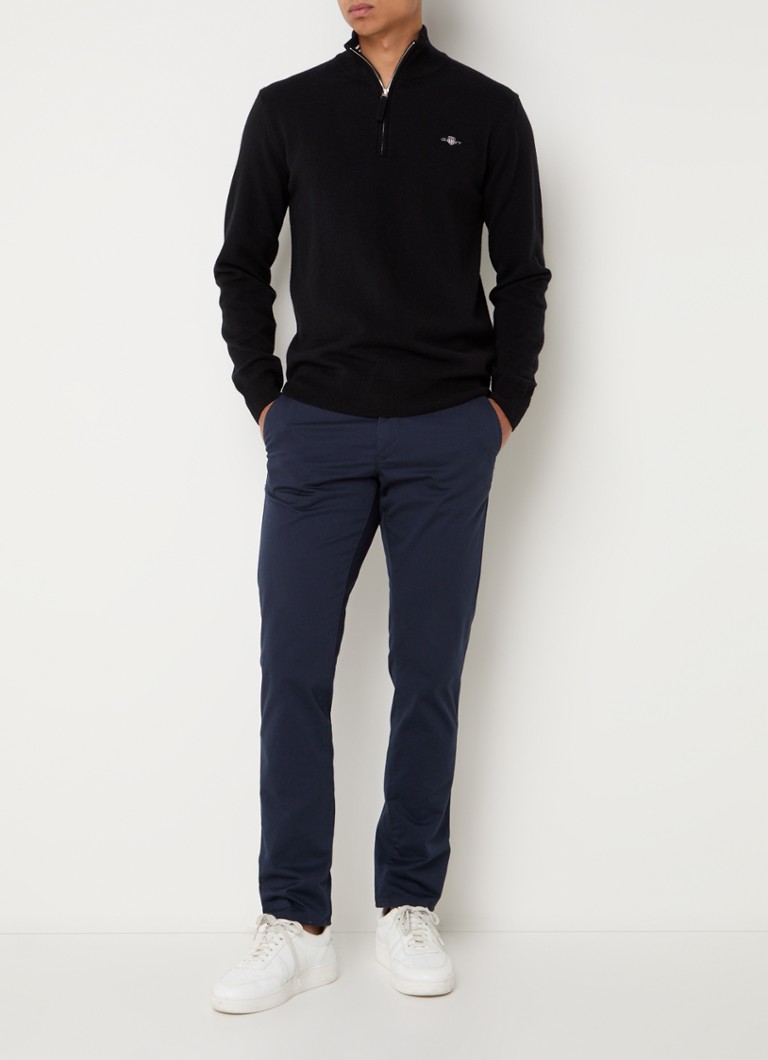 Pull Gant en laine fine à demi-zip