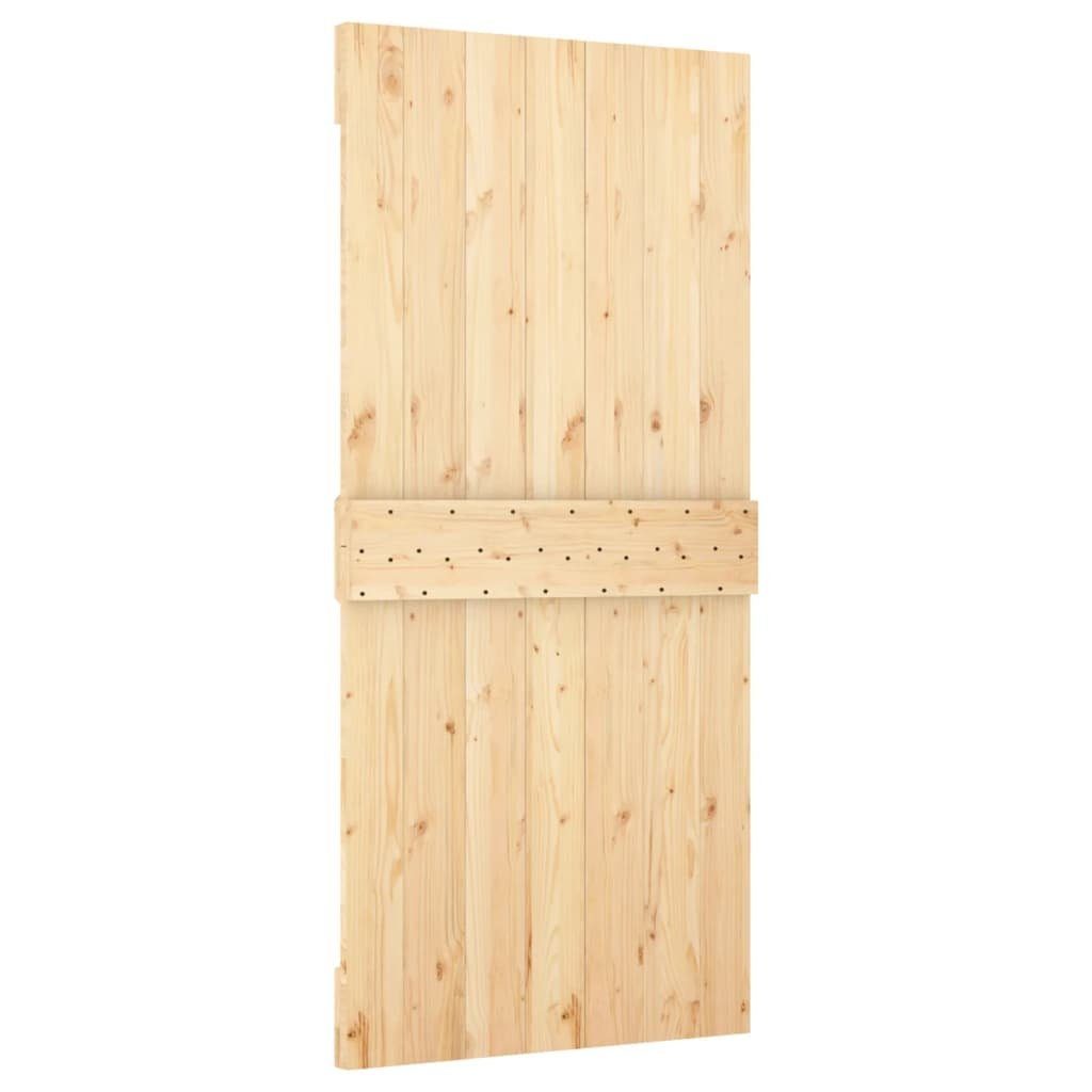 vidaXL Zimmertür Schiebetür mit Beschlag 95x210 cm Massivholz Kiefer Zimmertür Innentür