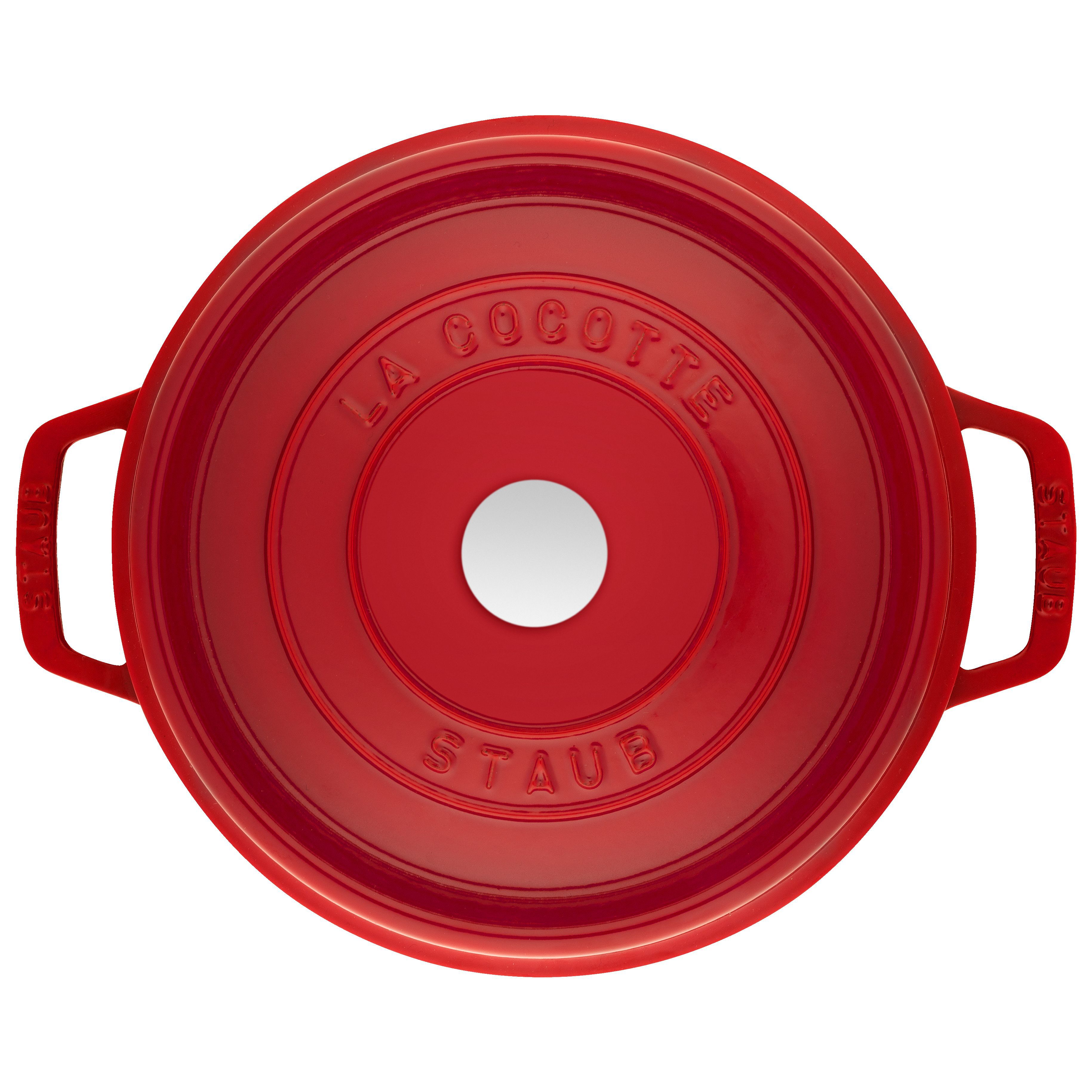 Cocotte tief 24 cm, rund, Kirsch-Rot, Gusseisen