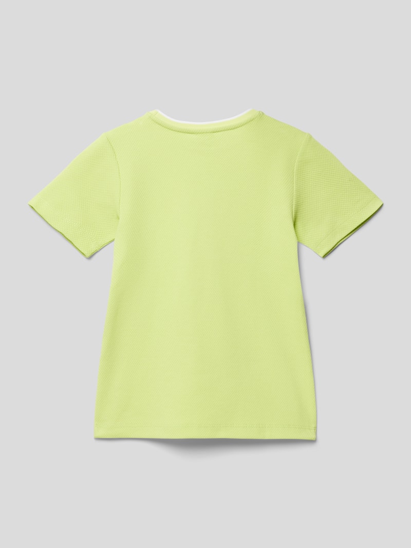 T-Shirt aus Baumwolle mit Strukturmuster in apfelgrün