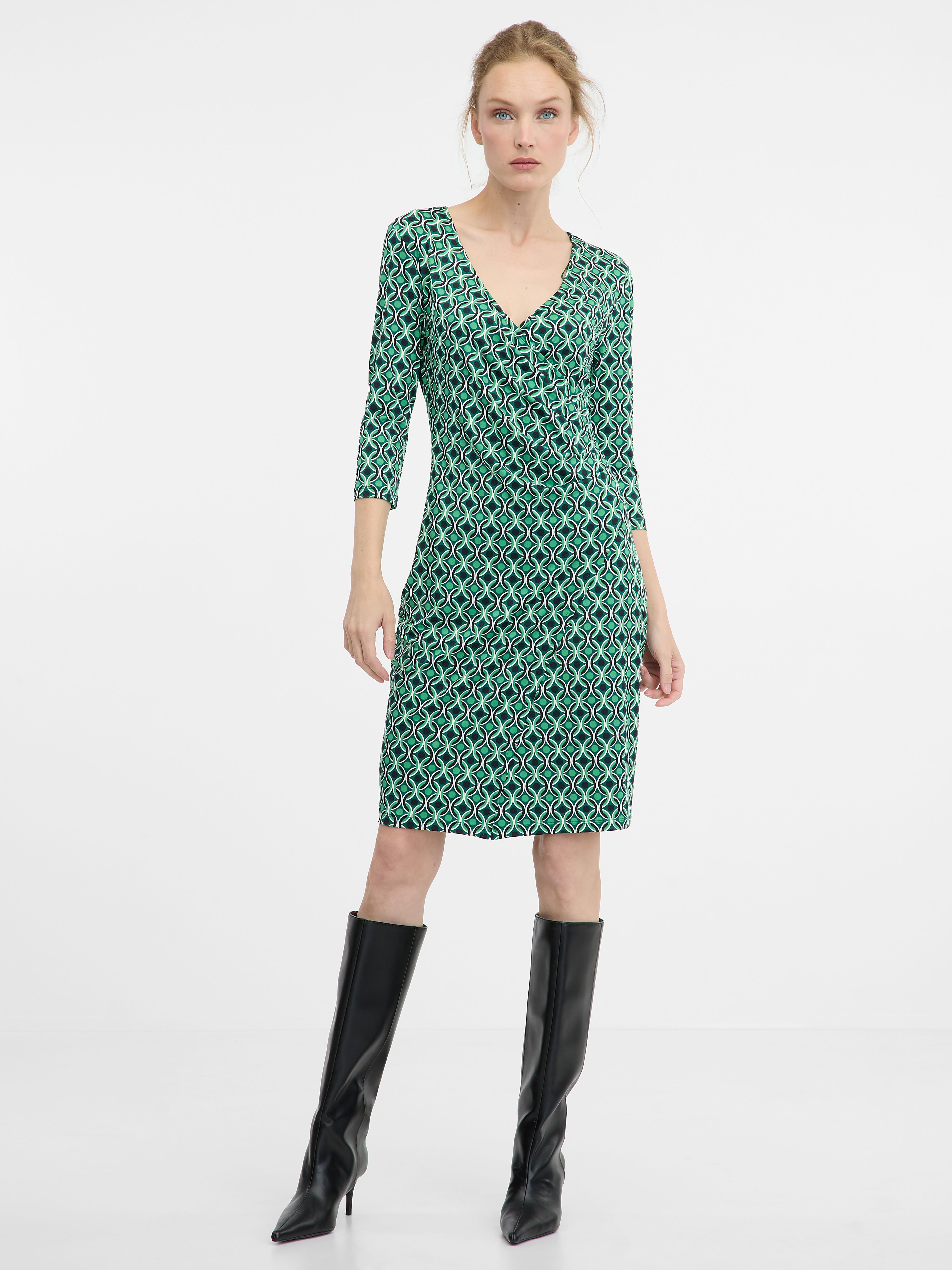 Grünes knielanges Damenkleid ORSAY