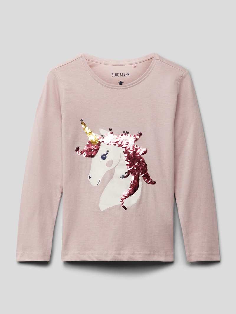 Longsleeve mit Motiv-Print in rosa
