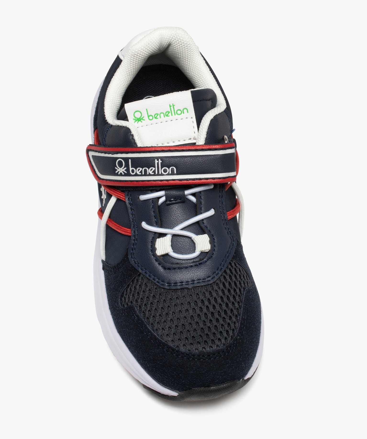 Baskets Garçon à lacets élastiques et scratch - Benetton marine | GEMO