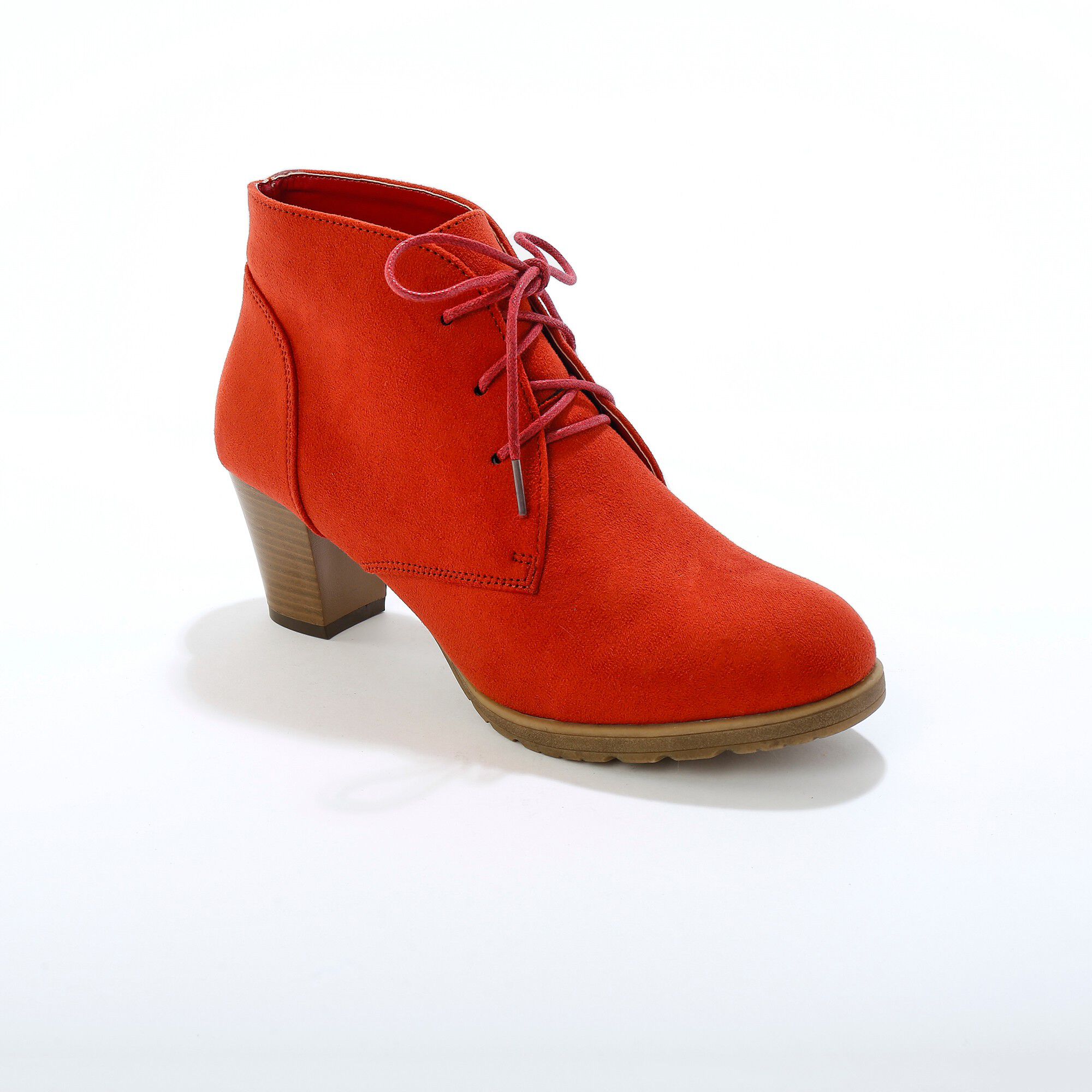 Low-boots à talon effet bois