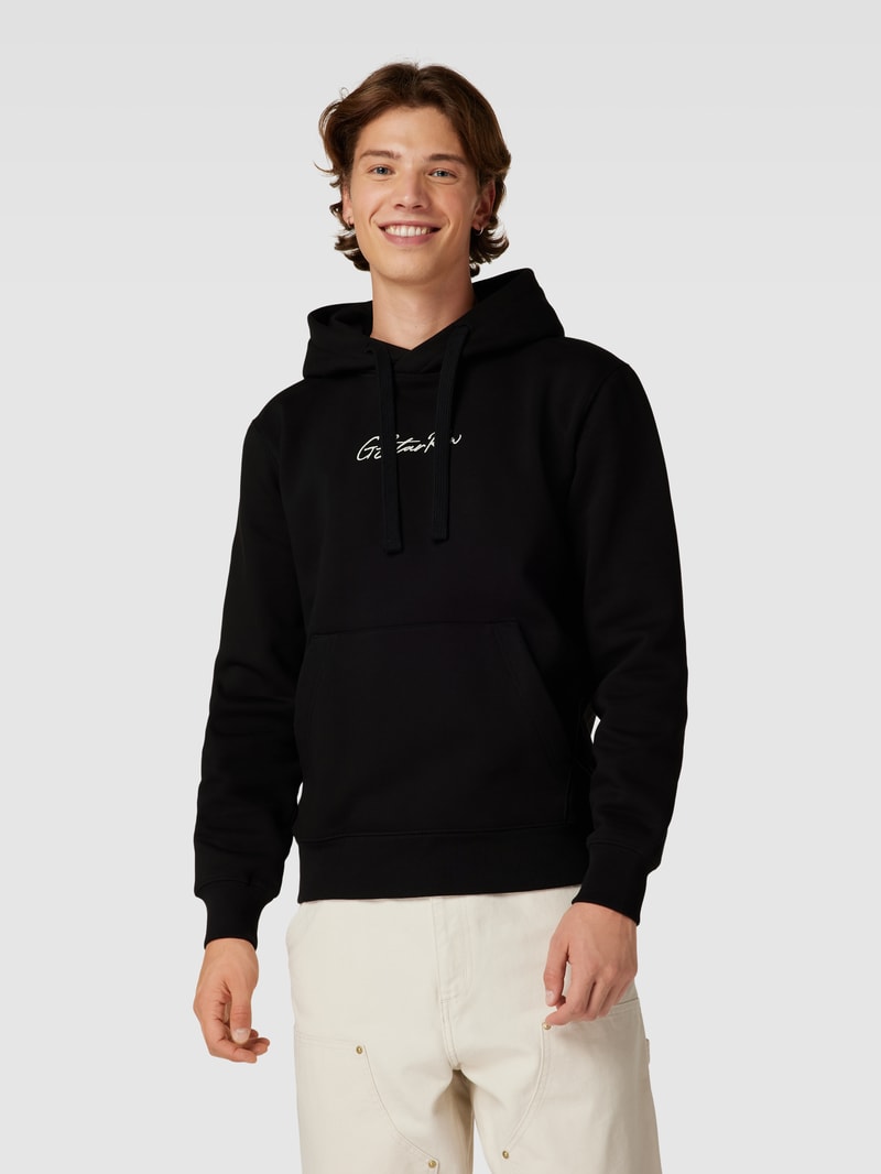 Hoodie mit Label-Stitching Modell 'Autograph' in schwarz