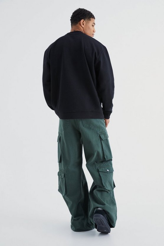 Oversize Sweatshirt mit Homme-Stickerei