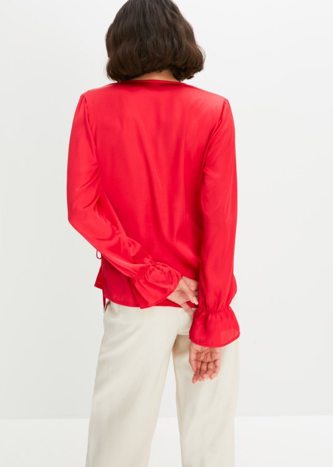 Satin-Wickelbluse