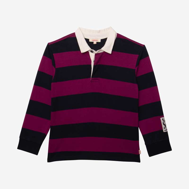 Polo garçon larges rayures violet Catimini