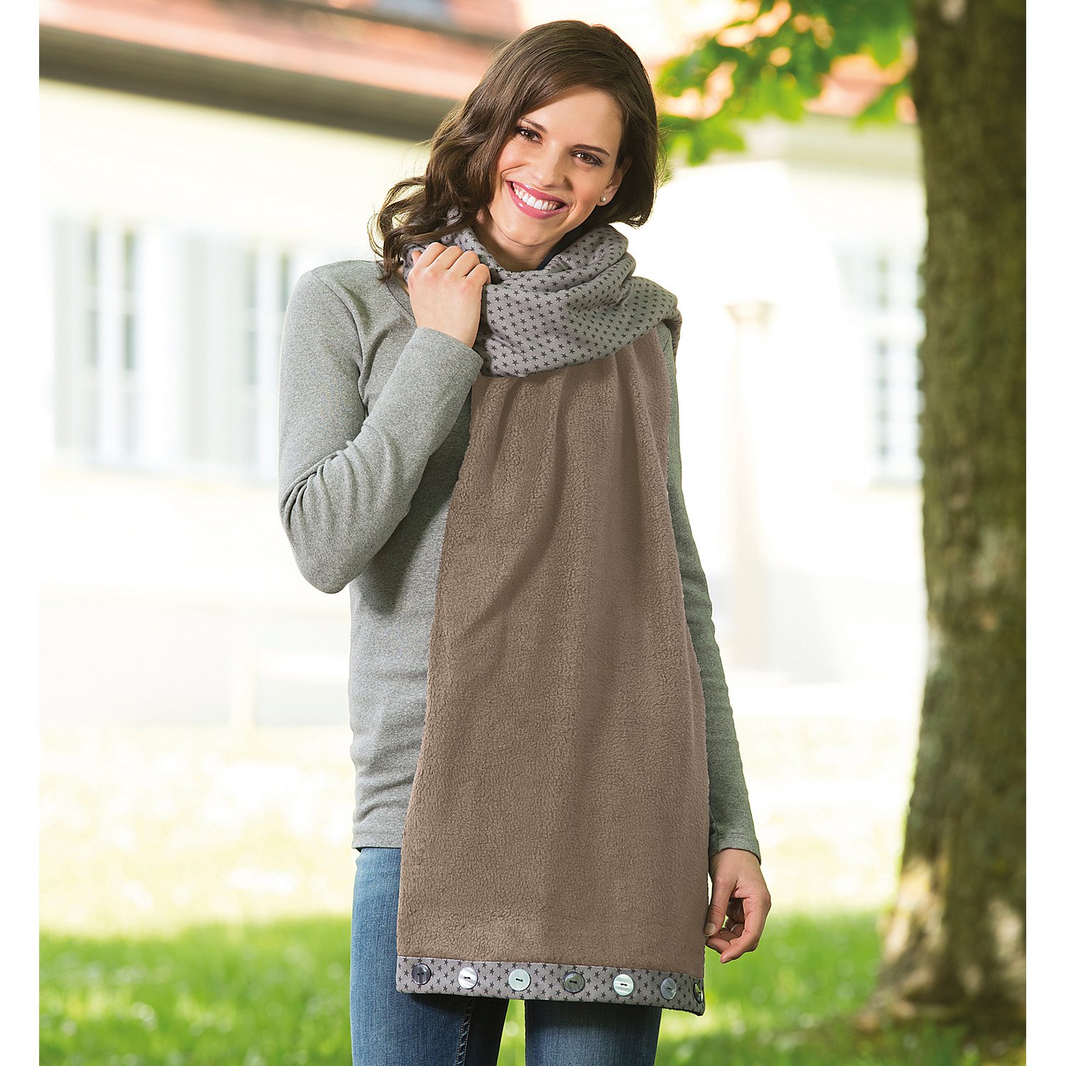 Fleecestoff, taupe