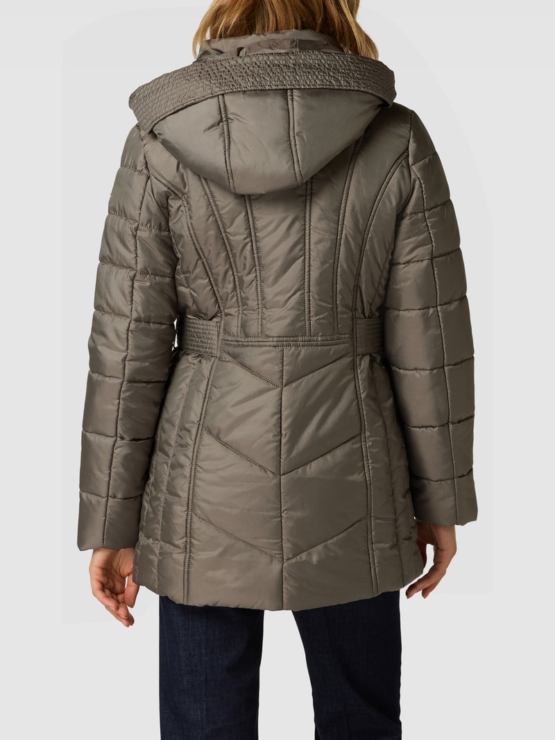 Steppjacke mit Taillengürtel in taupe