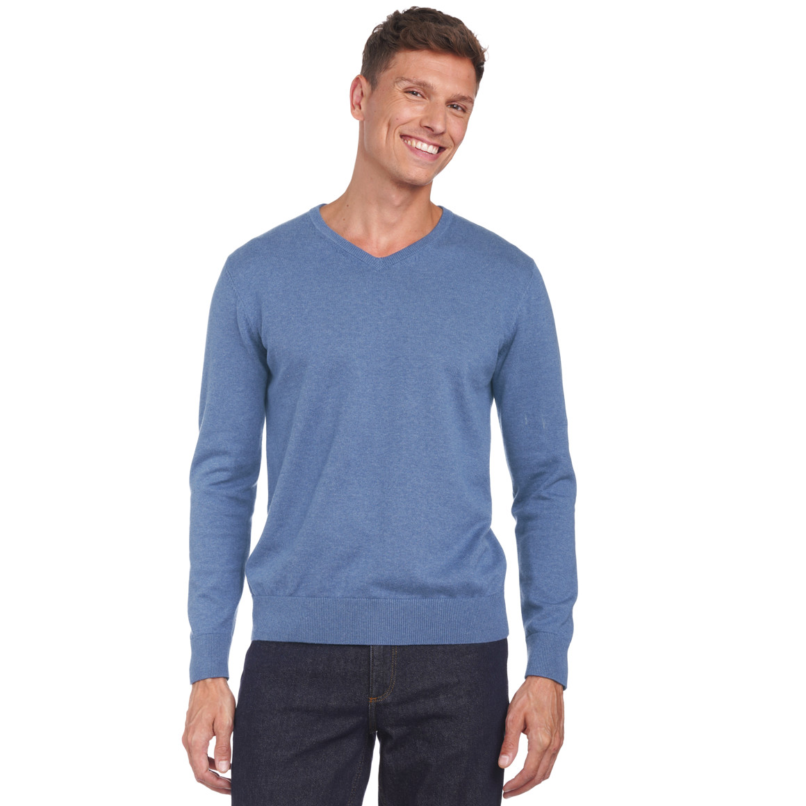 Herren Feinstrickpullover mit V-Ausschnitt
