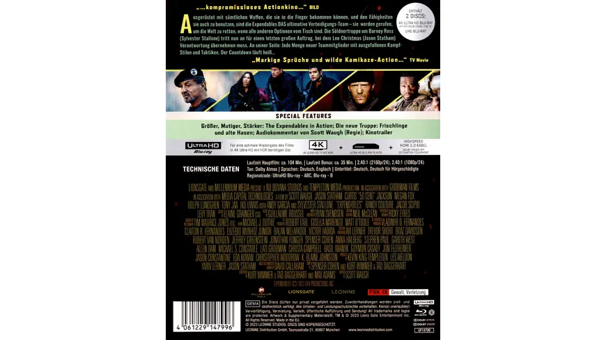 The Expendables 4 - Steelbook - Limited Edition  (4K Ultra HD) (+ Blu-ray)