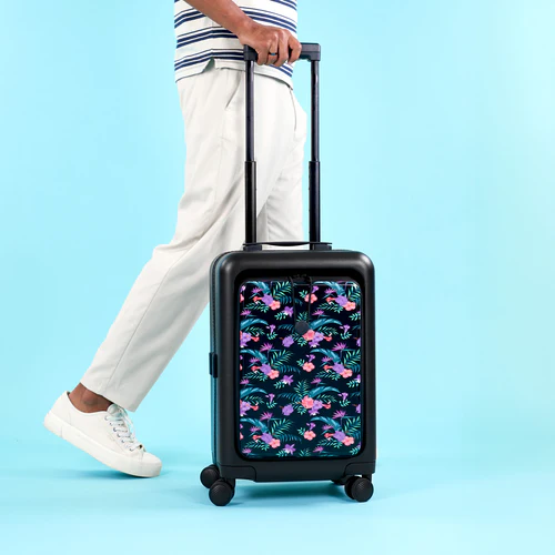 ORLY 4-wheel hard-shell suitcase, BCN pouch, black