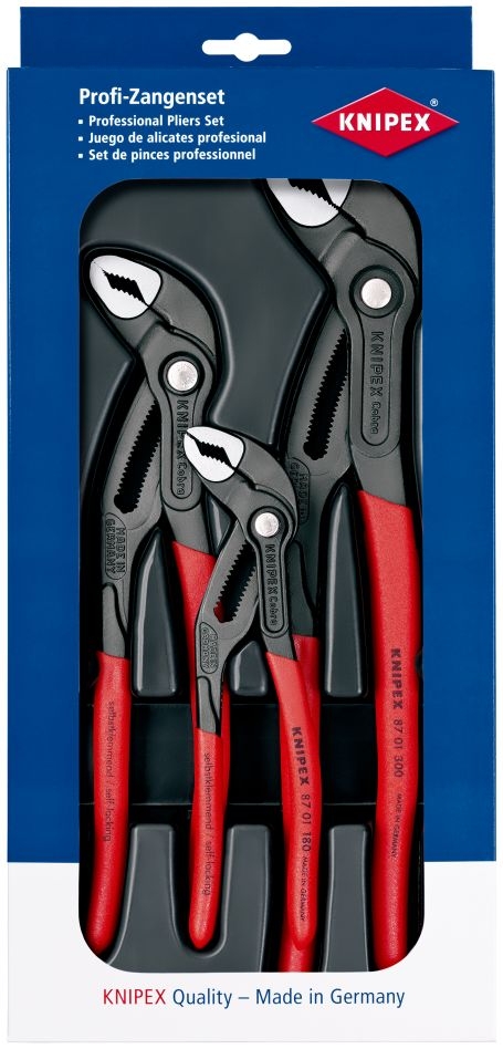 Knipex 00 20 09 V02 Set Cobra® (clește pentru pompe de apă 180/250/300 mm)