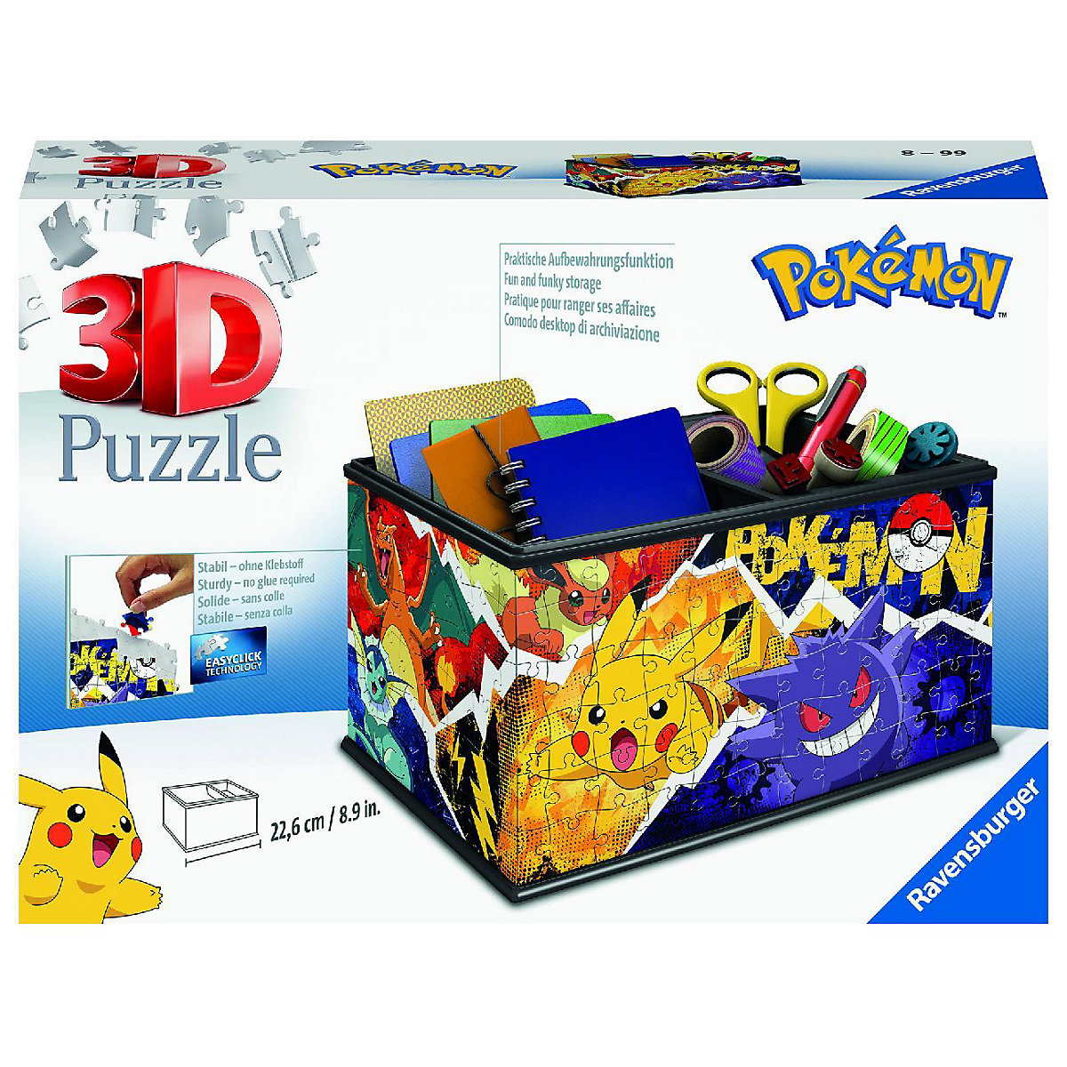 Ravensburger 3D Puzzle 11546 - Aufbewahrungsbox Pokémon - 216 Teile - Praktischer Organizer für Pokémon Fans ab 8 Jahren