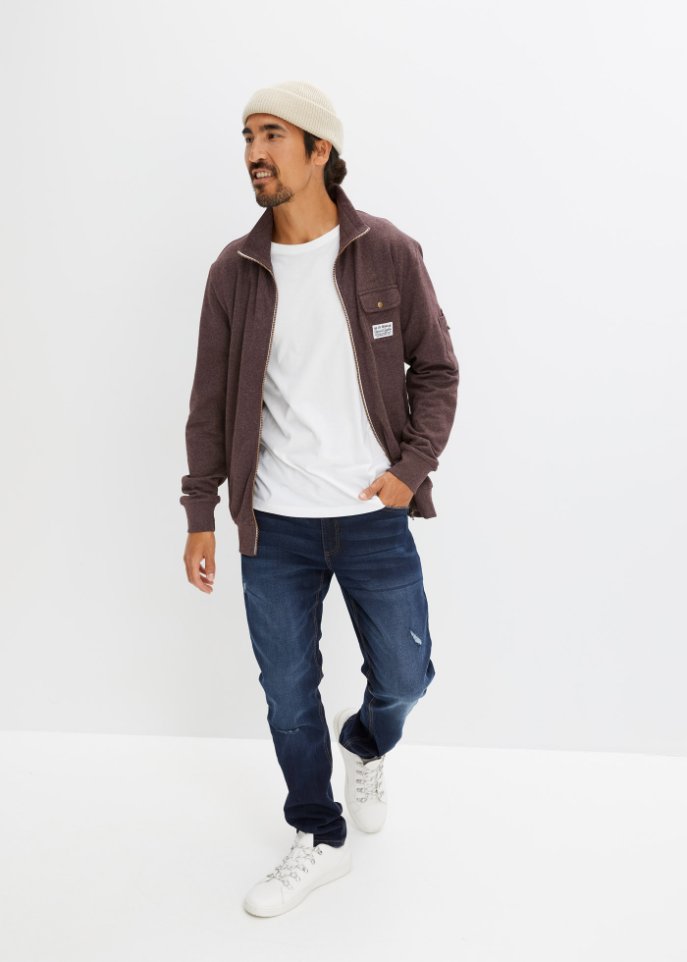 Sweatjacke mit recyceltem Polyester