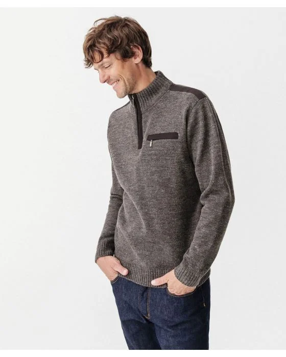 Pull bi-matière 30% laine