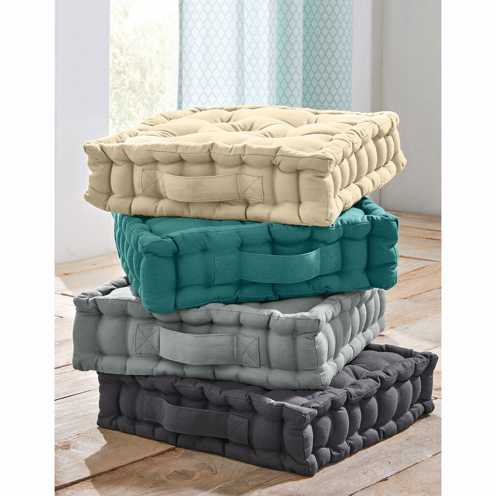 Coussin de sol uni coton