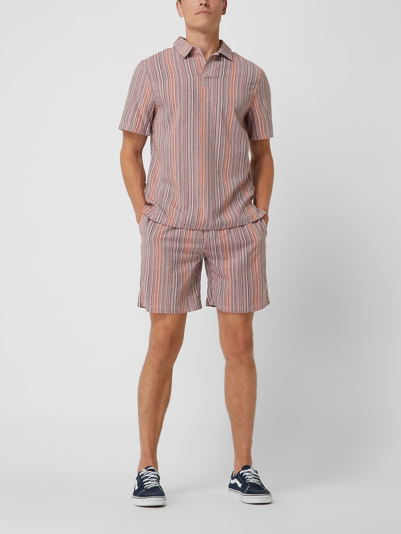 Shorts mit Streifenmuster in rostrot
