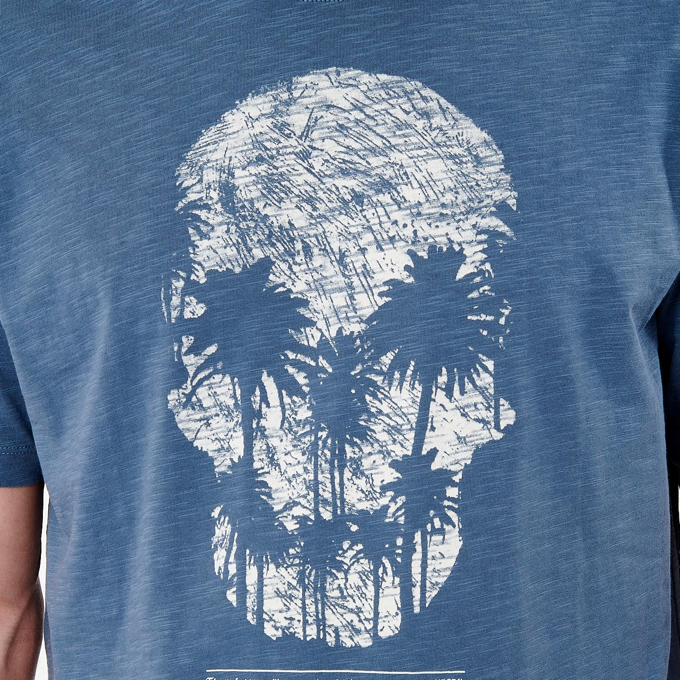 CLAUS  T-shirt bleu tête de mort Homme en 100% coton