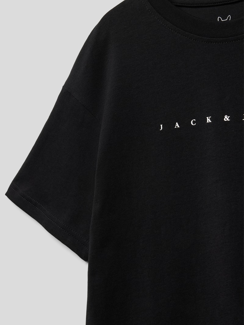 T-Shirt mit Label-Print Modell 'STAR' in schwarz