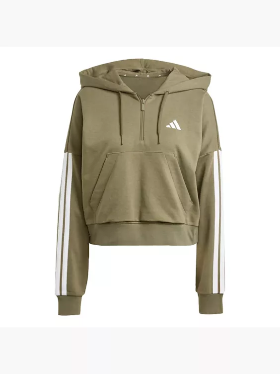 adidas Essentials 3-Streifen French Terry Quarter-Zip Hoodie
