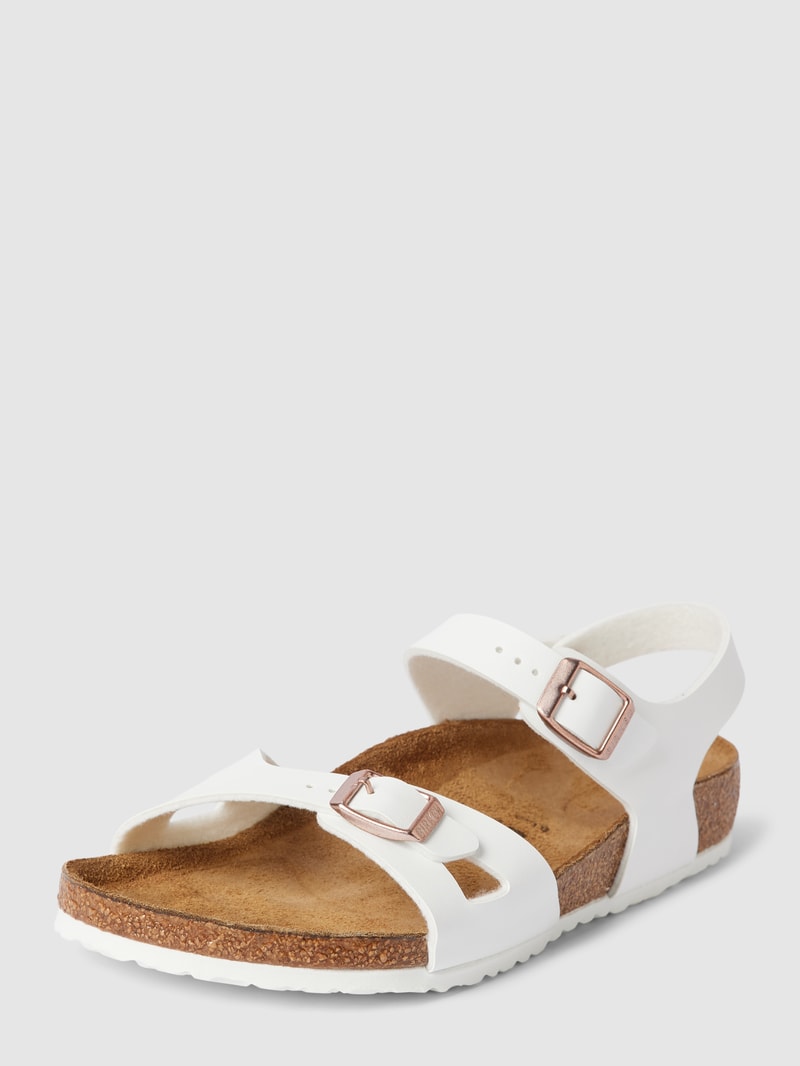 Sandalen mit Dornschließen Modell 'Rio' in weiß