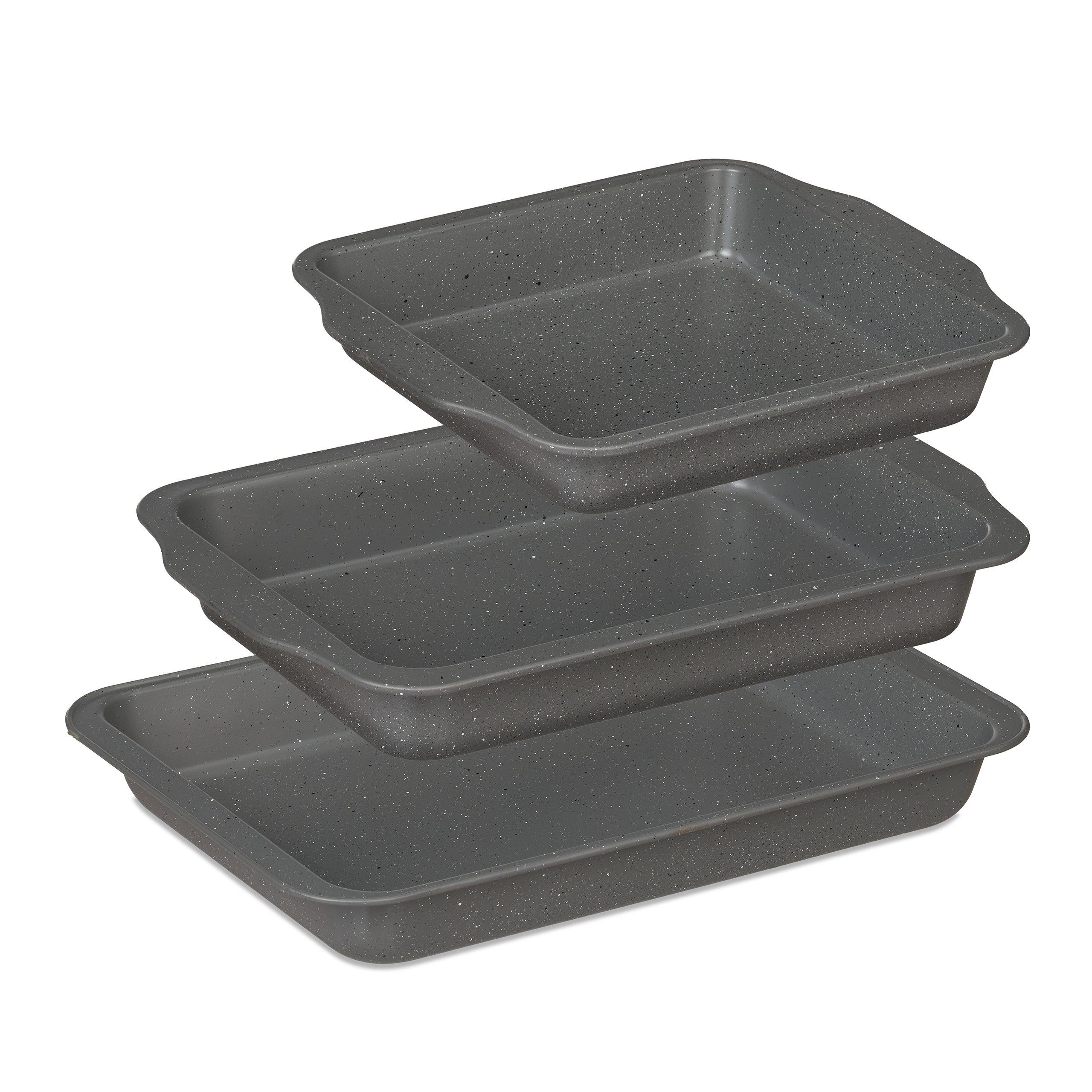 relaxdays Auflaufform Auflaufform 3er Set, Stahl