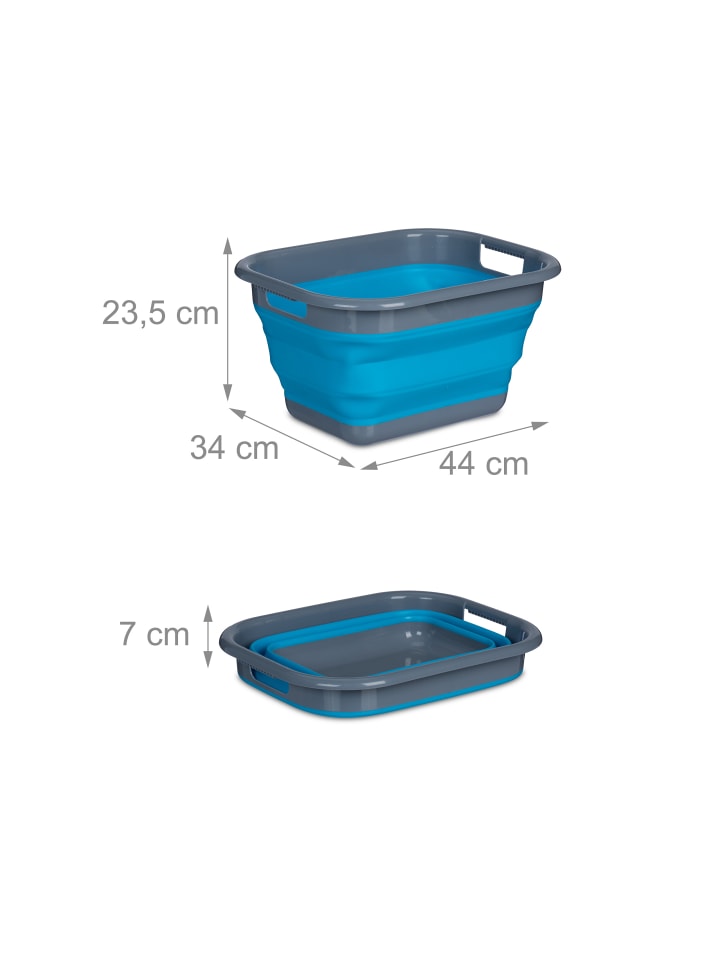 relaxdays Wäschekorb in Blau/ Grau - 15 l günstig kaufen onesize